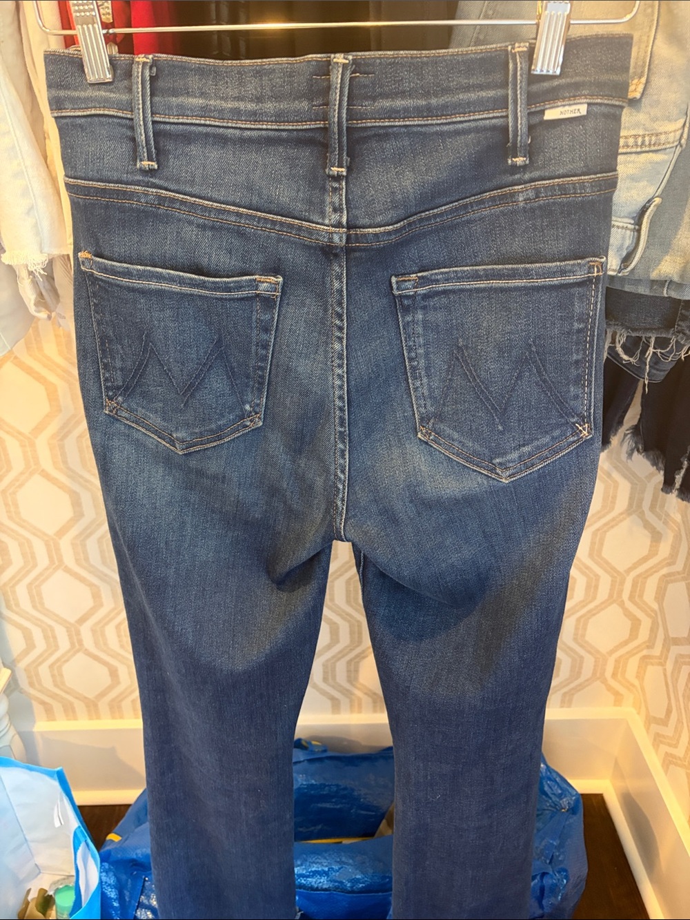 MOTHER Straight Leg Dark Blue Denim Jeans - Picture 3 of 3
